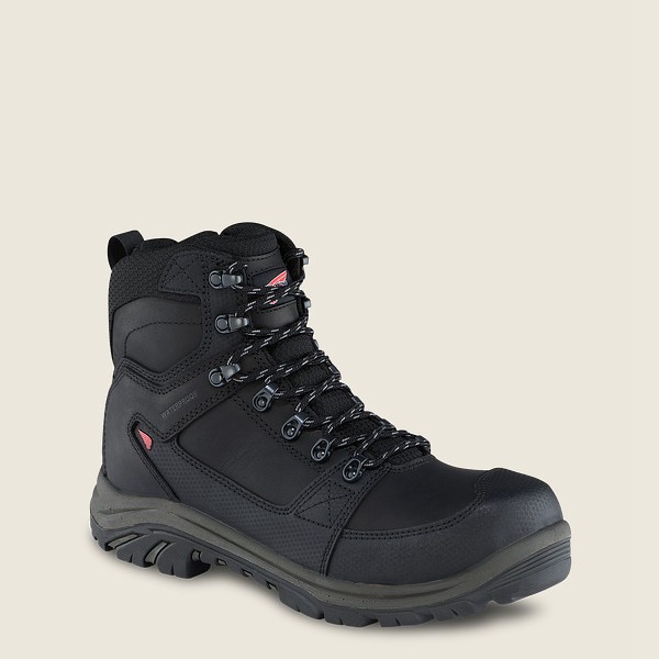 Red Wing Safety Boots Trades - 6-inch Side-zip Waterproof Toe - Black - Mens LMO108963